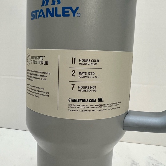 Stanley Gray Thermos with Blue Logo - Picture 4 of 10